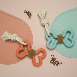 Speckle & Spot by Ore' Originals Oval Silicone Dog & Cat Placemat, Blue slide 2 of 2