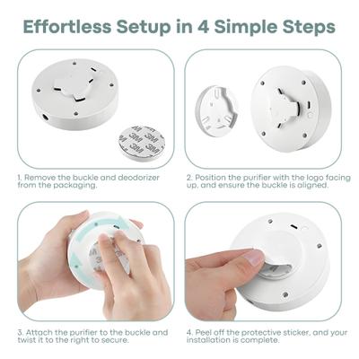 Show full view: Bueteka Round Odor Eliminator Cat Litter Box Deodorizer & Freshener,White, 4.88 x 4.94 x 1.65-in slide 8 of 10