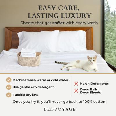 Show full view: BedVoyage Melange Viscose from Bamboo Cotton Pillowcases, Snow, Standard, 2 count slide 6 of 8