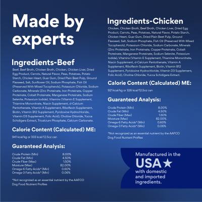 Show full view: Chewy Stews Poultry & Beef Variety Pack Grain-Free Canned Dog Food (FORMERLY AMERICAN JOURNEY), 12.5-oz can, case of 12 slide 8 of 10