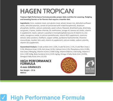 Show full view: Hari Tropican High Performance 4-mm Bird Food, 25-lb bag slide 2 of 5