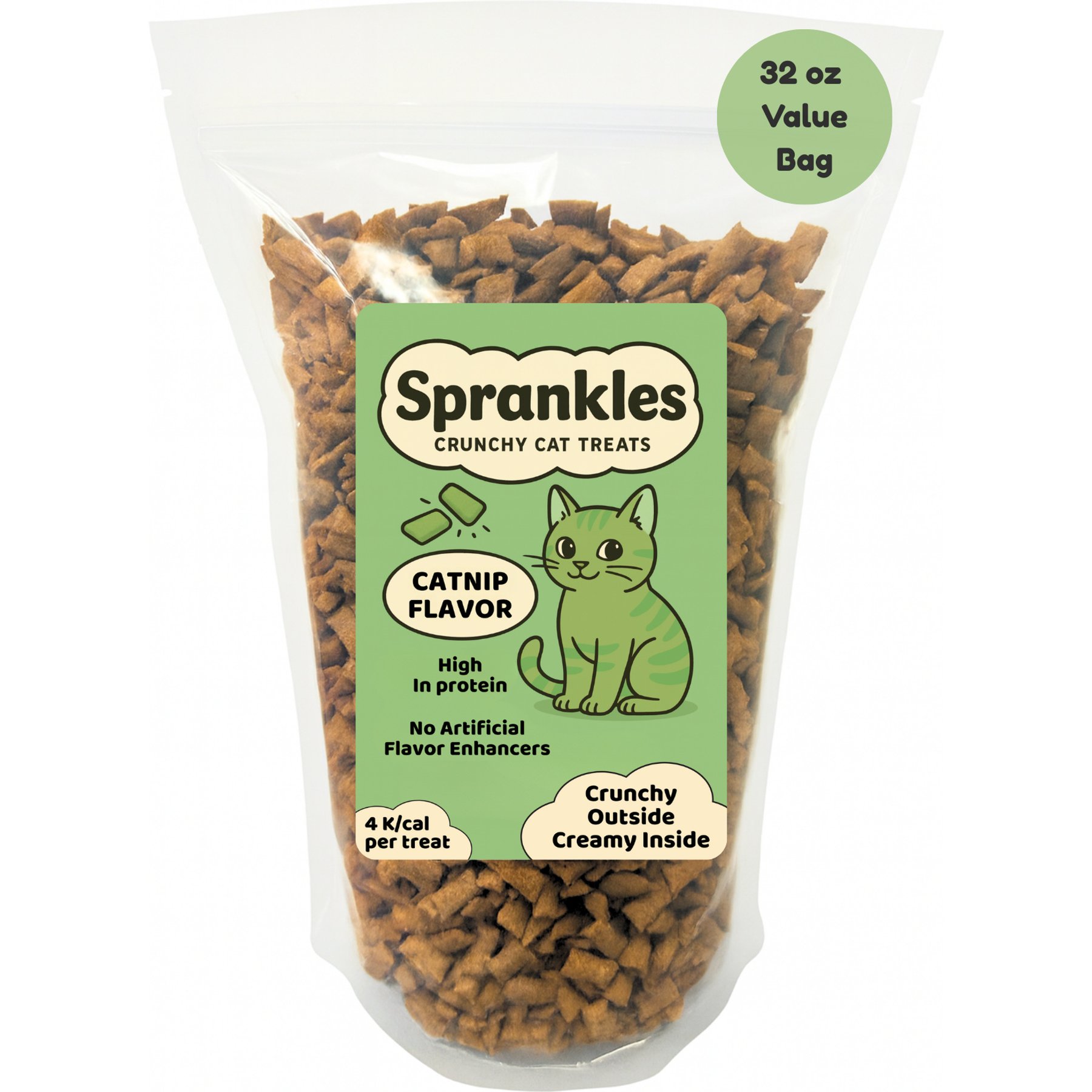 Sprankles Tasty Catnip Flavored Crunchy Cat Treats, 32-oz bag