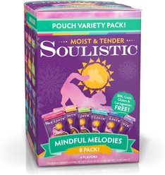 Soulistic Moist & Tender Mindful Melodies Variety Pack Wet Cat Food, 3-oz pouch, case of 8