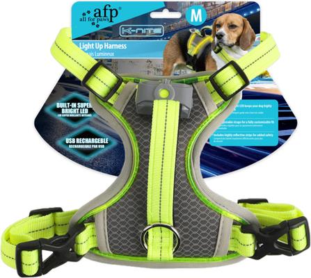 Show full view: allforpaws K-Nite Light Up Reflective Dog Harness, Green, Medium: 18 to 29-in chest slide 7 of 10