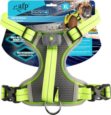 Show full view: allforpaws K-Nite Light Up Reflective Dog Harness, Green, X-Large: 22 to 38-in chest slide 7 of 10