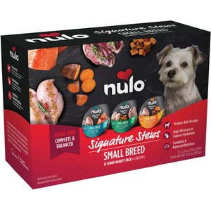 Nulo Signature Stews Variety Pack Grain-Free Small Breed Wet Dog Food, 2.8-oz cup, case of 12