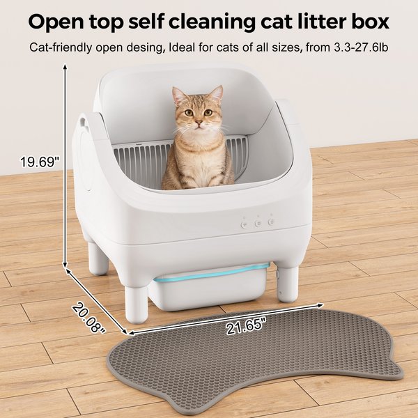Show full view: Coziwow Open-Top Smart Self Cleaning App Control Cat Litter Box, 23.8-lb bag slide 5 of 7
