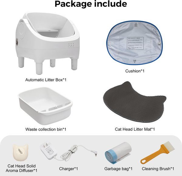 Show full view: Coziwow Open-Top Smart Self Cleaning App Control Cat Litter Box, 23.8-lb bag slide 7 of 7