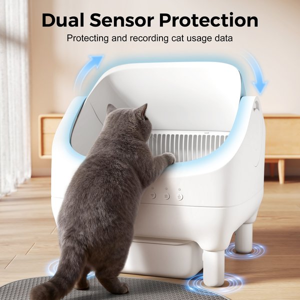 Show full view: Coziwow Open-Top Smart Self Cleaning App Control Cat Litter Box, 23.8-lb bag slide 3 of 7