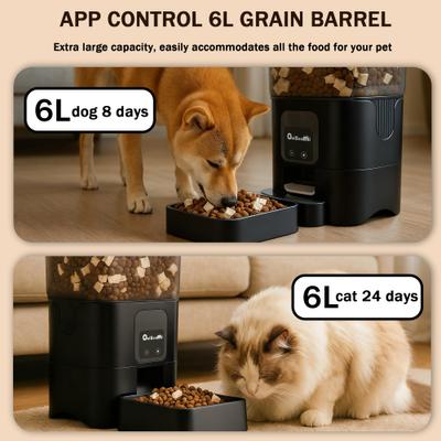 Show full view: ONIZOOMI Smart Stainless Steel Bowl 2.4G Automatic Cat & Dog Feeder, Black, 25-Cup slide 3 of 12