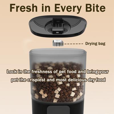 Show full view: ONIZOOMI Smart Stainless Steel Bowl 2.4G Automatic Cat & Dog Feeder, Black, 25-Cup slide 8 of 12