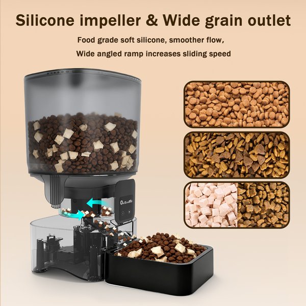 Show full view: ONIZOOMI Smart Stainless Steel Bowl 2.4G Automatic Cat & Dog Feeder, Black, 25-Cup slide 3 of 10
