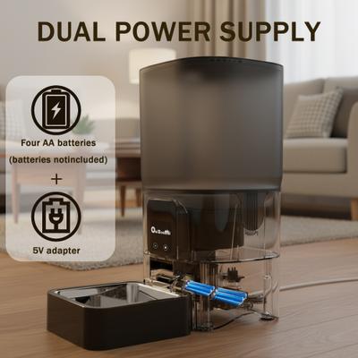 Show full view: ONIZOOMI Smart Stainless Steel Bowl 2.4G Automatic Cat & Dog Feeder, Black, 25-Cup slide 5 of 12