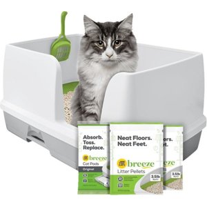 Tidy Cats Breeze X-Large Multi-Cat Starter Kit Litter Box, Litter Pellets & Pads