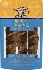 Honey I'm Home 10" Honey Coated Buffalo Wheezy Wraps Dog Chews, 9.6-oz bag