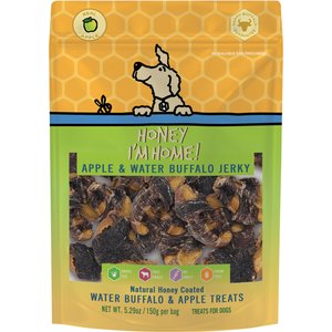 Honey I'm Home! Apple Jerky Natural Honey Coated Buffalo & Apple Grain-Free Dog Treats, 5.29-oz bag