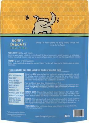Show full view: Honey I'm Home! Crunchy Ears Natural Honey Coated Buffalo Chews Dog Treats, 10 count slide 3 of 6