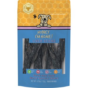 Honey I'm Home! Liver Sticks Natural Honey Coated Buffalo Liver Grain-Free Dog Treats, 4.76-oz bag
