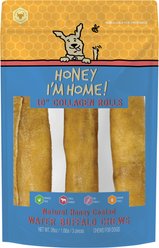 Honey I'm Home 10" Honey Coated Buffalo Collagen Rolls Dog Chews, 26-oz bag