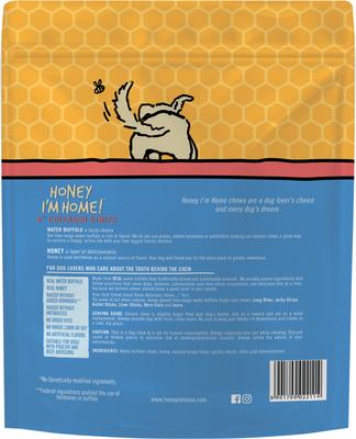 Show full view: Honey I'm Home 6" Honey Coated Buffalo Collagen Strips Dog Chews, 2.4-oz bag slide 3 of 3