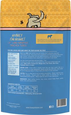 Show full view: Honey I'm Home 10" Honey Coated Buffalo Wheezy Wraps Dog Chews, 9.6-oz bag slide 3 of 4