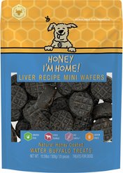 Honey I'm Home Mini Liver Wafers Natural Honey Coated Buffalo Dehydrated Dog Treats, 5.29-oz bag