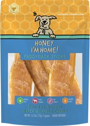 Honey I'm Home! 6-in Paddywack Sticks Natural Honey Coated Buffalo Chews Grain-Free Dog Treats, 5 count
