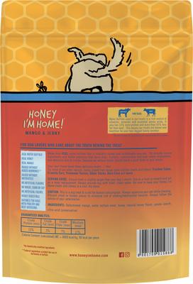 Show full view: Honey I'm Home! Mango Jerky Natural Honey Coated Buffalo & Mango Grain-Free Dog Treats, 5.29-oz bag slide 3 of 4