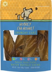Honey I'm Home! Crunchy Ears Natural Honey Coated Buffalo Chews Dog Treats, 10 count
