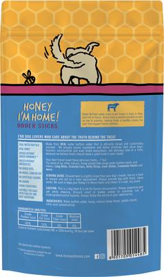 Show full view: Honey I'm Home! Udder Sticks Natural Honey Coated Buffalo Grain-Free Dog Treats, 4.0-oz bag slide 3 of 5