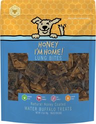 Honey I'm Home! Lung Bites Natural Honey Coated Buffalo Grain-Free Dog Treats, 3.1-oz bag