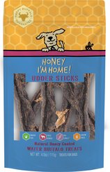 Honey I'm Home! Udder Sticks Natural Honey Coated Buffalo Grain-Free Dog Treats, 4.0-oz bag