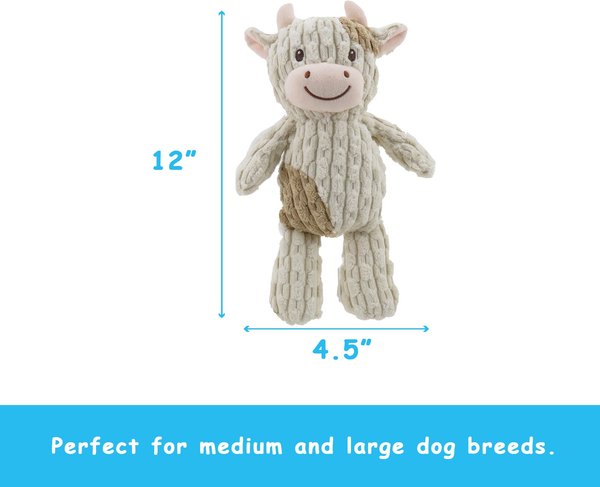 Show full view: Linzy Toys Cow Squeaky Plush Dog Toy, White, 12-in slide 3 of 5