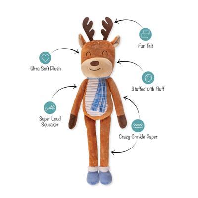 Show full view: Fringe Studio Christmas Dashin Around Plush Dog Toy slide 2 of 3