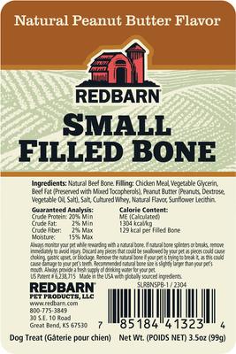 Show full view: Redbarn Filled Bone Natural Peanut Butter Flavor Chew Dog Treat, Small, 3.5-oz slide 8 of 12