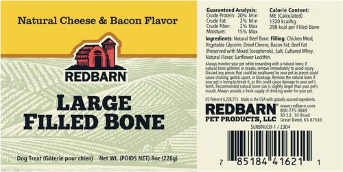 Show full view: Redbarn Filled Bone Natural Cheese & Bacon Flavor Chew Dog Treat, Large, 8-oz slide 8 of 12