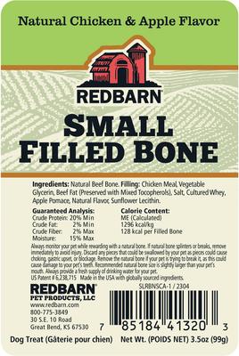 Show full view: Redbarn Filled Bone Natural Chicken & Apple Flavor Chew Dog Treat, Small, 3.5-oz slide 8 of 12