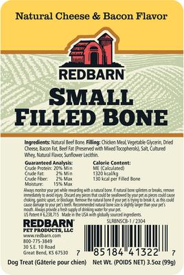 Show full view: Redbarn Filled Bone Natural Cheese & Bacon Flavor Chew Dog Treat, Small, 3.5-oz slide 8 of 11