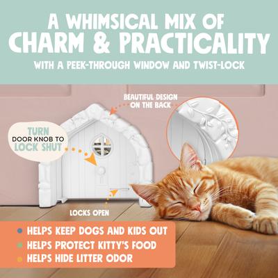 Show full view: Purrfect Portal Fairy Plastic Interior Cat Door, White, Large slide 3 of 7