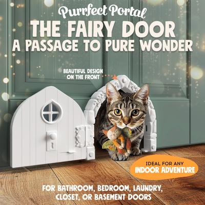 Show full view: Purrfect Portal Fairy Plastic Interior Cat Door, White, Large slide 2 of 7