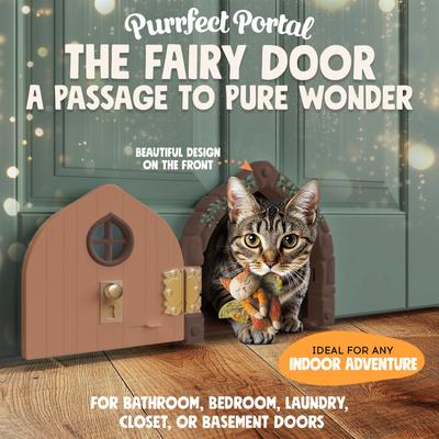 Show full view: Purrfect Portal Fairy Plastic Interior Cat Door, Brown, Large slide 2 of 7