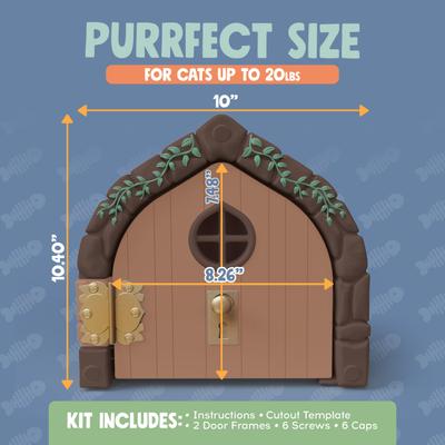 Show full view: Purrfect Portal Fairy Plastic Interior Cat Door, Brown, Large slide 6 of 7