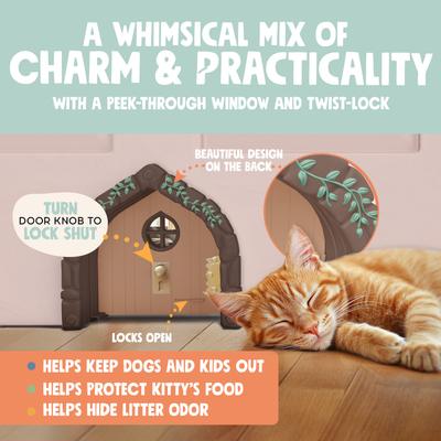 Show full view: Purrfect Portal Fairy Plastic Interior Cat Door, Brown, Large slide 3 of 7