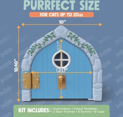 Purrfect Portal Fairy Plastic Interior Cat Door, Blue, Large slide 2 of 6