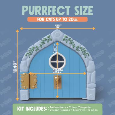 Show full view: Purrfect Portal Fairy Plastic Interior Cat Door, Blue, Large slide 6 of 7