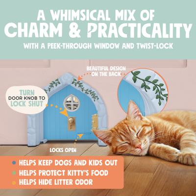 Show full view: Purrfect Portal Fairy Plastic Interior Cat Door, Blue, Large slide 3 of 7