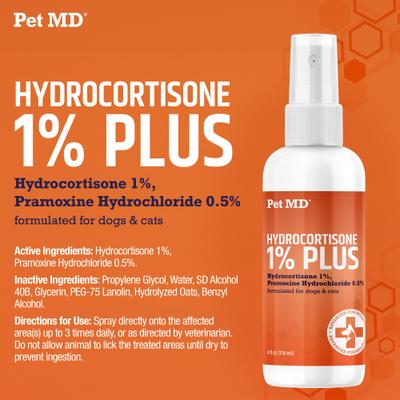 Show full view: Pet MD Hydrocortisone Plus Hot Spot Relief Dog Spray, 4-oz slide 6 of 9