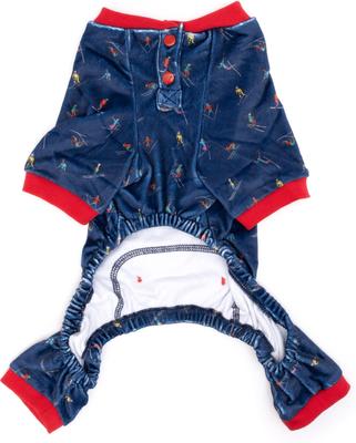 Show full view: The Worthy Dog Christmas Polyster Ski Pullover Dog Pajamas, Navy, X-Large slide 3 of 3