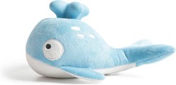 Buddy Buddy 2-in-1 Interactive Crinkle Dog Plush Toy, 8-in, Whale, Blue