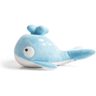 Buddy Buddy Buddy Buddy 2-in-1 Interactive Crinkle Dog Plush Toy, 8-in, Whale, Blue